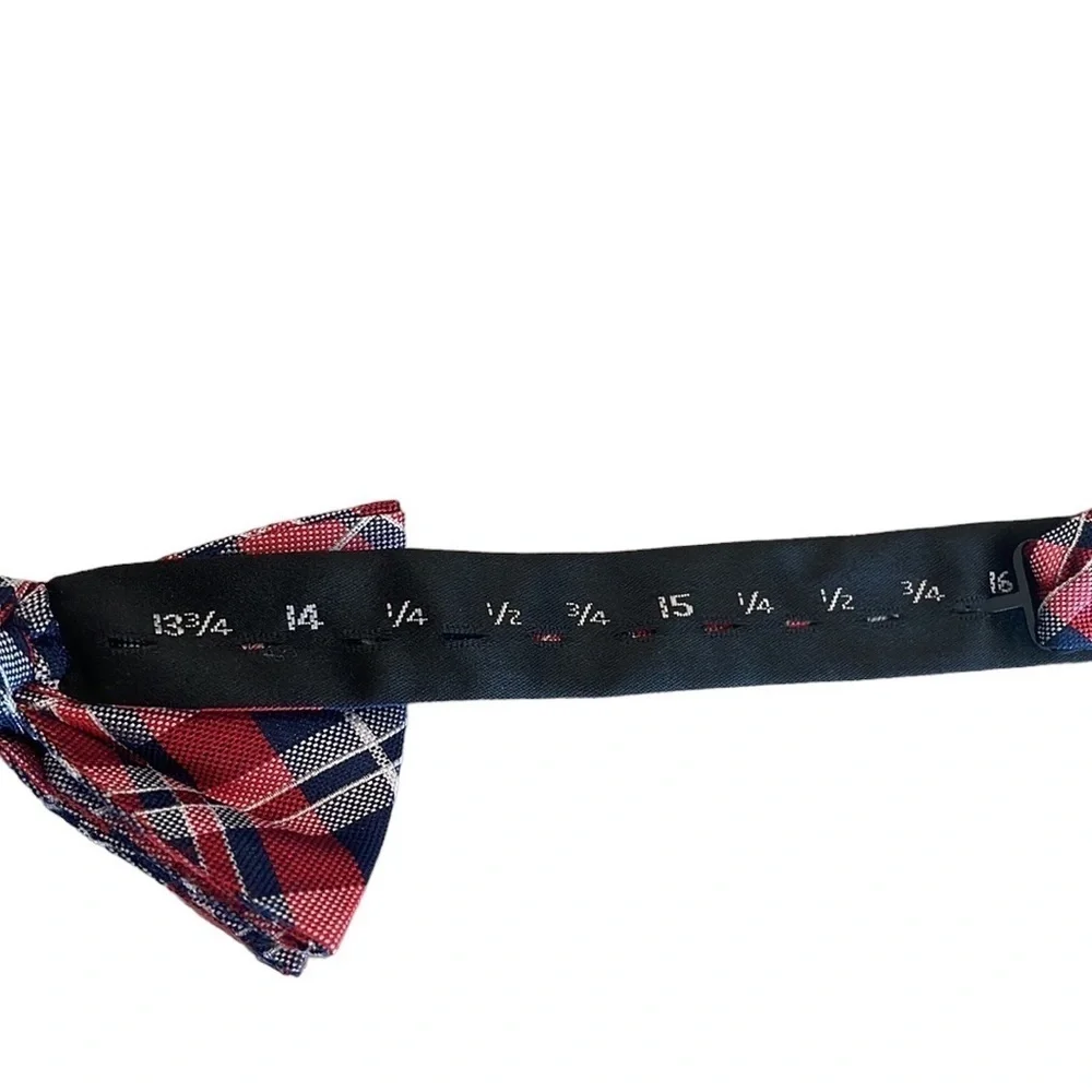 Tommy Hilfiger Silk Bow Tie Red/Blue/White Plaid